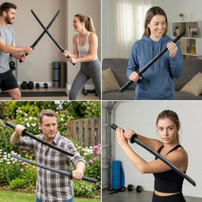 2Pcs Toy Katana, Retractable Samurai Sword Model, Ninja Martial Arts Weapon for Cosplay, Play Fighting, Halloween Cosplay, Samurai Costume Accessory Black