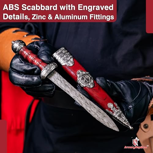Armory Replicas™ Roman-Style Collectible Daggers – 14" Stainless Steel Historical Replicas with Ornate Handles & Sheaths – Display-Ready Gift for Collectors, Reenactors & Cosplay - style: Roman Elite