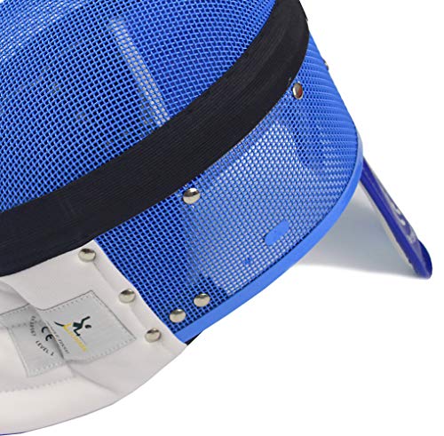 LEONARK Fencing Foil Mask Fencing Helmet CE 350N Certified National Grade Masque - Fencing Protective Gear - color: Blue, size: Large
