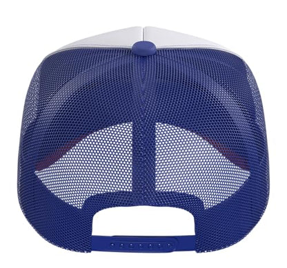 Funny Fencing Costume for Men Women Adult Kid Fencer Fencing Trucker Hat with Adjustable Mesh Back - color: Red/White/Royal Blue