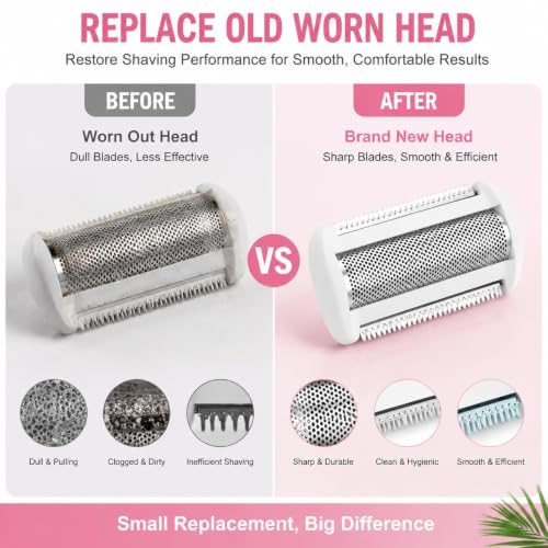 Replacement Shaver Head Foil Blade, Stainless Steel Electric Razor Replacement Head for Women, Compatible with BRL140 BRL146 Models, Wet Dry Trimmer Head for Face and Body Hair Removal