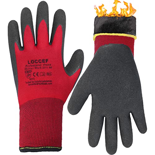 LOCCEF 2 Pairs Winter Work Gloves Men Women, Thermal Freezer Gloves - size: Large (Pack of 2)
