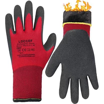 LOCCEF 2 Pairs Winter Work Gloves Men Women, Thermal Freezer Gloves - size: Medium (Pack of 2)