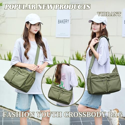 FSD.WG Crossbody Messenger Bag for men Shoulder Bag Large Capacity Laptop Bag Casual Bag - color: 59green