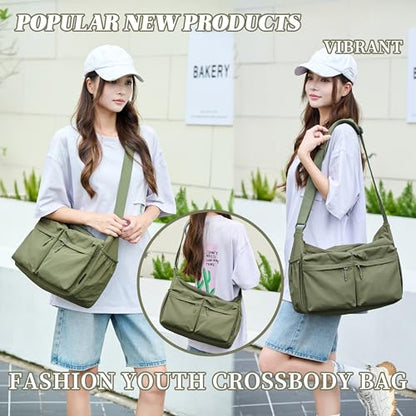 FSD.WG Crossbody Messenger Bag for men Shoulder Bag Large Capacity Laptop Bag Casual Bag - color: 59green