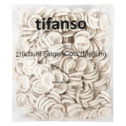tifanso 210PCS Medium Disposable Finger Cots for Fingertip Protection - size: Medium (Pack of 210)