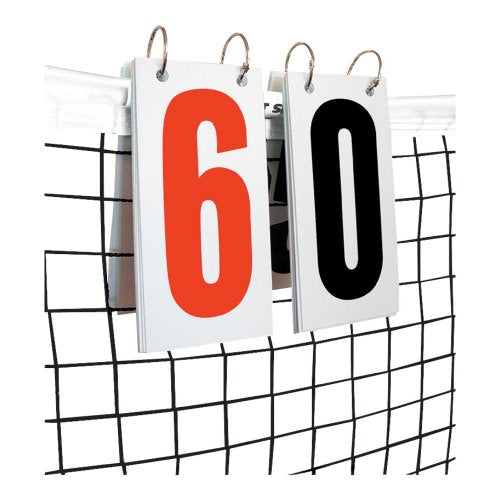 GAMMA Score Reporter Over-Net Flip Scoring System or Replacement Cards – White/Red/Black Tennis Score Cards with Large Metal Rings – Dual-Sided Number Panels