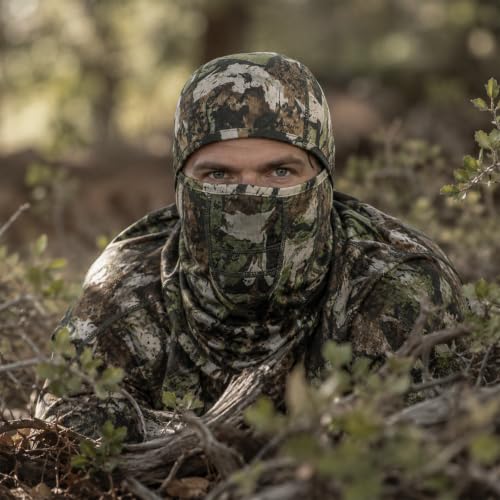 Lightweight Hunting Balaclava Camo Face Mask with Mesh Panel - color: Vortex Hide