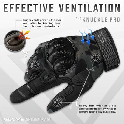 Glove Station Hard Knuckle Utility Gloves, Touchscreen, TACHK258, 2XL - color: Black Multicam, size: XX-Large