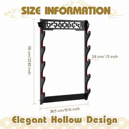 Katana Sword Rack Wall Mount, Hanging Stands for Sword Display,5 Tier - size: 5 Tier