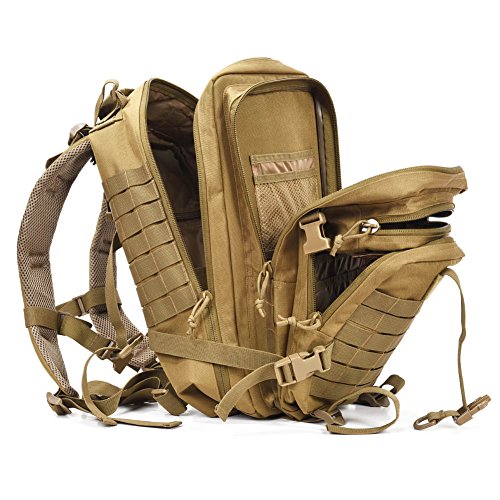 REEBOW GEAR Travel Tactical Backpack Outdoor 3 Day Rucksack Bag for Men - color: 01 Tan