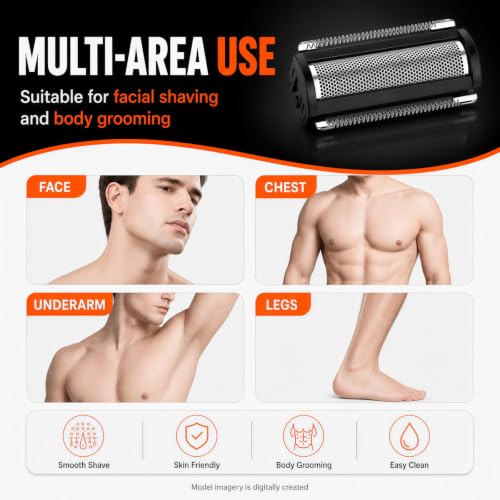 3Pcs Shaver Replacement Foil Blade Compatible with MANSCAPED Lawn Mower 5.0 - color: Black 3 Pcs