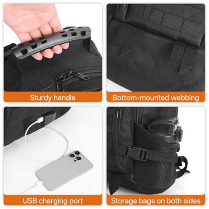 gracedon Military Tactical Backpack for Men and Women Fitness Hiking Black4 - color: Black-4