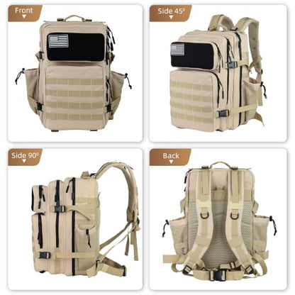 gracedon Tactical Backpack - Military Molle Bag 3 Days Pack for men and Women Large Assault Rucksack 25-45L (25L-light card) - color: 25l-light Card