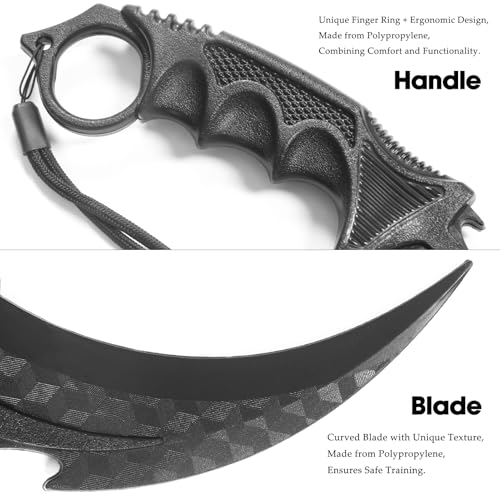 Tactical Karambit Training Knives Set (2-Pack) – Polypropylene Safety Design, Durable with Sheaths for Martial Arts & Self-Defense Drills