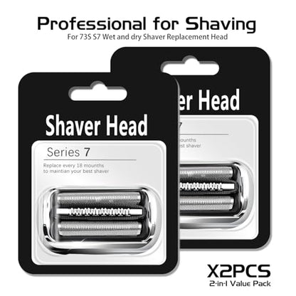 73S Series 7 New Generation Shaver Replacement Head for Braun S7 Electric Shavers - Compatible with Braun Shaving Razor Model 7020s, 7025s, 7027 cs, 7071cc, 7075cc, 7085cc