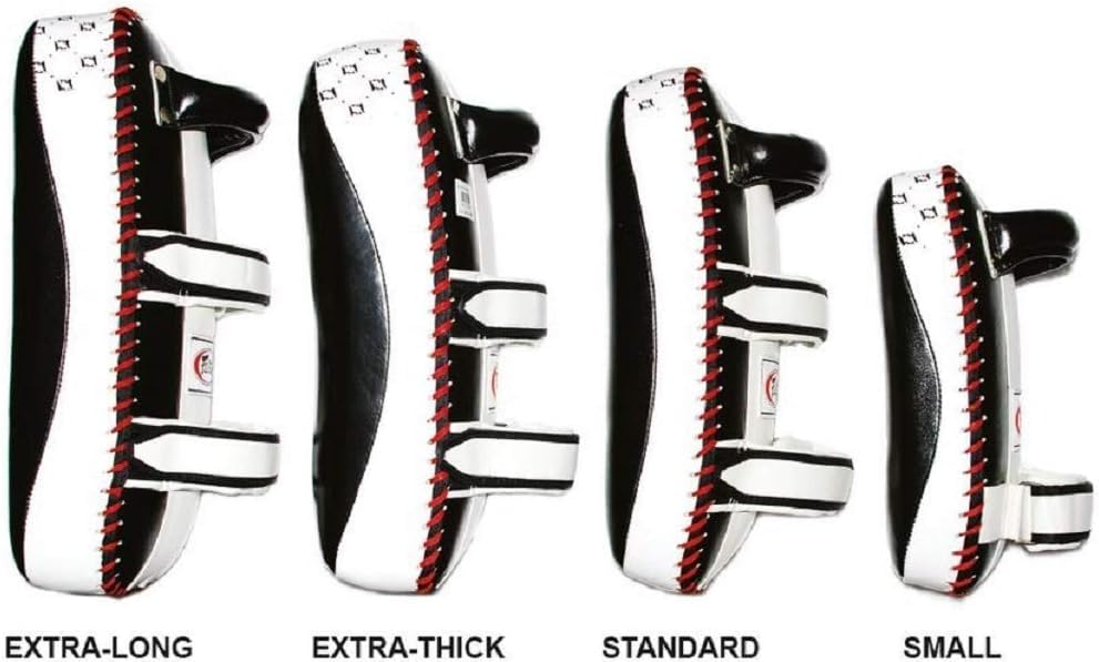 Fairtex Curved Muay Thai Pads, Kickboxing Punching Kicking Striking Shield - color: Black/Blue, size: Extra Thick