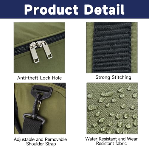 Arxus Duffle Bag 30L/50L/90L Long Travel Bag for Baseball Bat Tent Large - color: Green, size: 90L