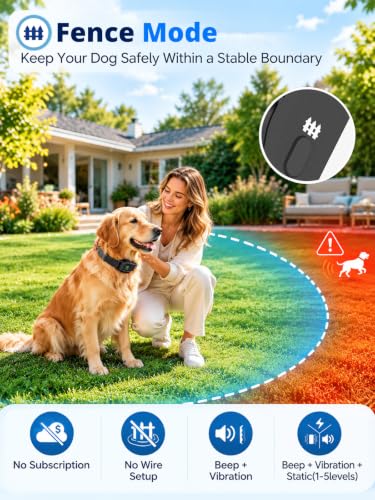 2-in-1 GPS Wireless Dog Fence & Training Collar System for Dogs 20+ lbs