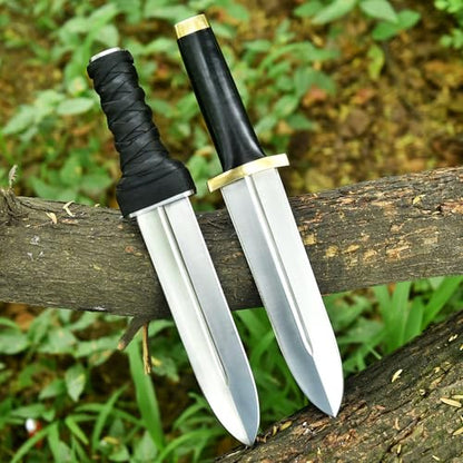 V M Thorfinn Dagger Replica from Vinland Saga, Handmade Viking Knife with Leather Sheath, Anime Collectible Fixed Blade for Cosplay, Display, Halloween Costume & Gift for Men