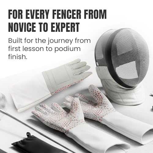 Fencing Glove, 3-Weapon Washable, Pro-Grip Silicone Design, Foil Epee and Saber, Competition Approved - size: 8.5