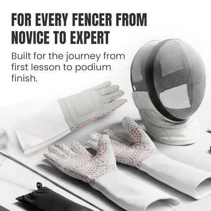 Fencing Glove, 3-Weapon Washable, Pro-Grip Silicone Design, Foil Epee and Saber, Competition Approved - size: 8.5