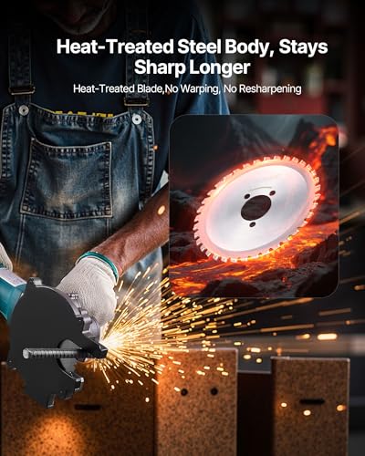 VEVOR Rebar Cutter Replacement Blades for Electric Cutting Saw 36-Teeth - Cermet Tipped Heat-Treated Steel, Cuts Aluminum & Copper Pipe, Arbor 34 mm/1-11/32 in