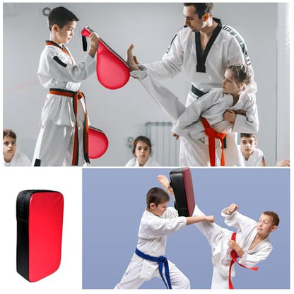 9 in 1 Taekwondo Kick Pad Boxing Training Equipment, Black Red Wrist Band Punching Mitts Set for Martial Arts,Adjustable Soft Training Pads for Karate, Muay Thai, MMA Training