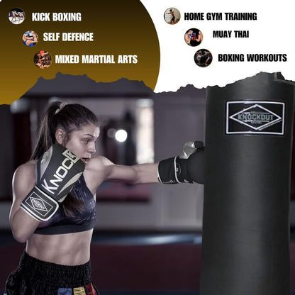 Knockout Elite Boxing Gloves 2 Pair Set, Complete Kit with Hand Wraps, Bag Pack, and Mouth Guard - Size 8oz-16oz-All Color Available - color: Black / Red, size: 12 oz