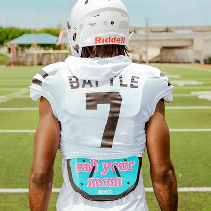 Battle Sports Novelty Football Back Plate, Kids, Adults - color: Beware of Dog, Red, size: Adult