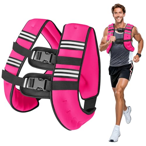 Wolliwa 6lb/8lb/12lb/16lb/20Lb Weighted Vest Woman Men - color: Pink, size: 20 Lbs