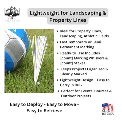 White 6 in. Ground Markers with Aluminum Stakes, 10-Pack, High Visibility