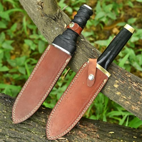 V M Thorfinn Dagger Replica from Vinland Saga, Handmade Viking Knife with Leather Sheath, Anime Collectible Fixed Blade for Cosplay, Display, Halloween Costume & Gift for Men