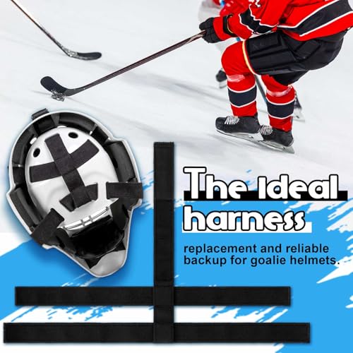 5 Point Goalie Mask Strap Harness, Hockey Helmet Repair Kit - color: Black