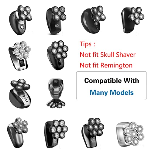 6 Blade Shaver Replacement Heads for Bald Men with Blade Cover (Black) - color: Black1