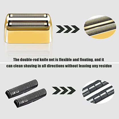 Shaver Replacement Foil & Cutters compatible with BaBylissPRO Double FXFS2(2PC Gold) - color: 2PC Gold