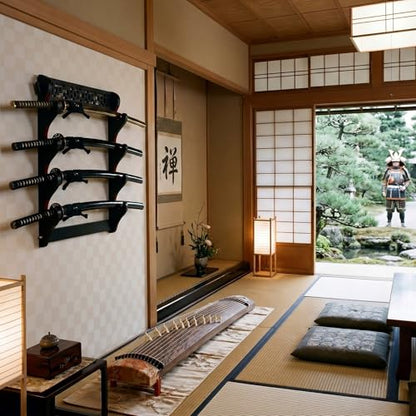 Katana Sword Rack Wall Mount, Hanging Stands for Sword Display,4 Tier - size: 4 Tier