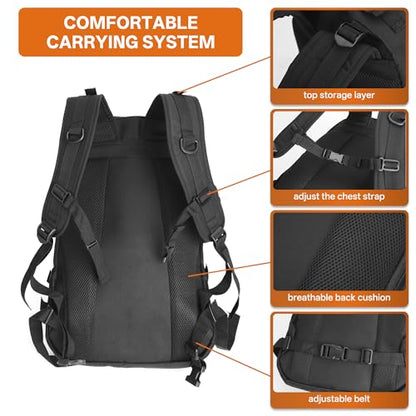 gracedon Military Tactical Backpack for Men and Women Fitness Hiking Black4 - color: Black-4