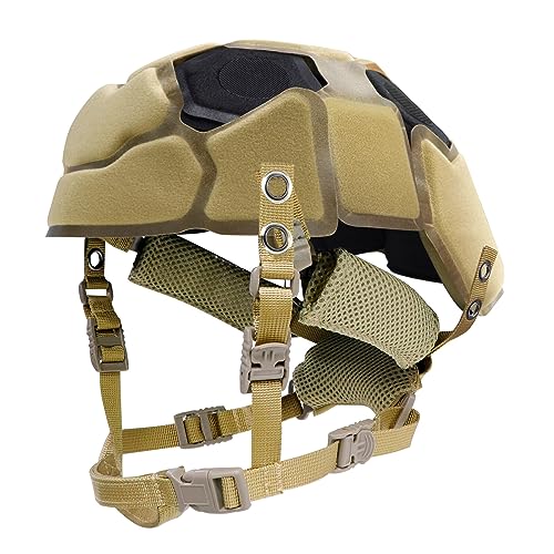 Tactical Helmet Pads and Helmet Chin Strap Replacement Adjustable for Tactical Fast MICH ACH Bump FMA EXF Helmet Replacement Accessories Kit - color: khaki