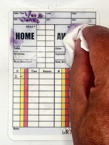 WRITEonCARDS Rewriteable Referee Cards for Soccer, Red and Yellow Standard Set Cards