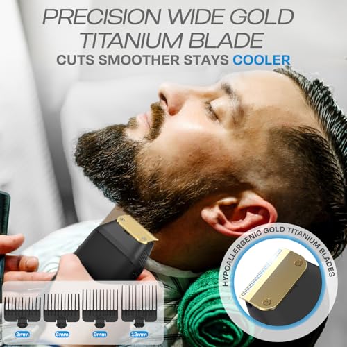 HUMMINGBIRD MK17 DualPro Foil Shaver & Beard Trimmer for Men – Gold Titanium Blades, Turbo Shaving & Torque Control, Metal Body, Digital Battery & RPM Display, Wet/Dry, USB-C & Wireless Charging Dock - size: MK17 DualPro