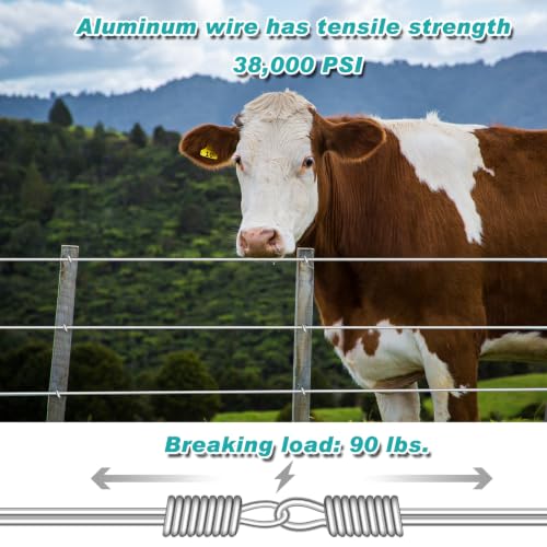 Gisafai 2000 ft 17 Gauge Aluminum Wire for Electric Fencing - size: 2000 ft 17 Gauge