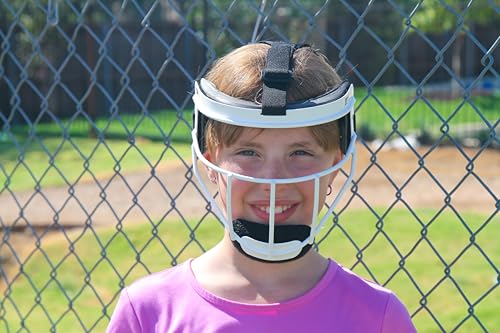 Defender Fielder’s Wire Mask - High-Impact Steel Infielder Face Guard for Softball & Baseball - Adult & Youth Sizes - Lightweight, Maximum Visibility & Secure Fit - color: White, size: Youth