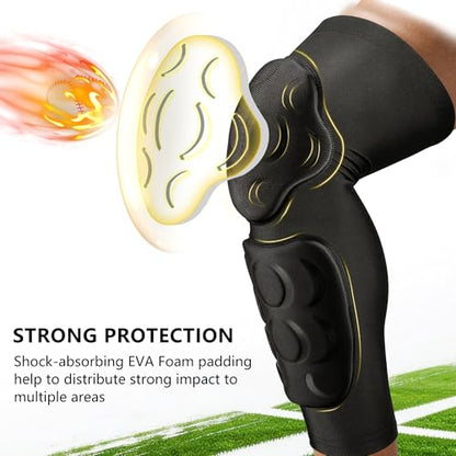 13MM Knee Pads with Shin Guard Pads,Calf Pads Protector, Padded Compression Leg Sleeve for Football, Baseball, Rugby, Basketball Soccer Volleyball for Adult - size: X-Large