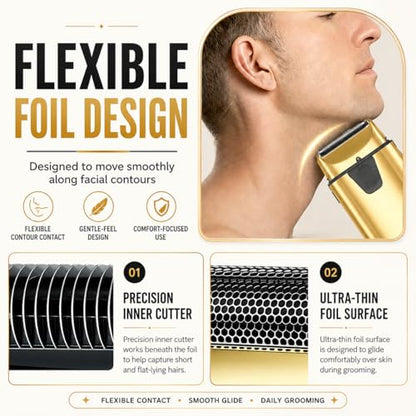Replacement Foil Blade Compatible with BaBylissPRO UV Metal Single Shaver - color: Gold-2 Packs