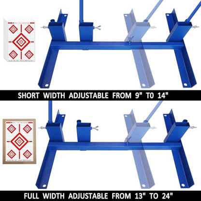 Atflbox Shooting Target Stand with 10pcs 17x25 Inch Sight in Paper Targets, Durable Paper Target Holder with Stable Adjustable Base for Cardboard Silhouette, H Shape, IPSC, IDPA Practice - style: 1 PACK