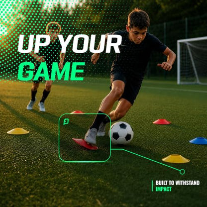 Agility Training Cones 25 Pack, Soccer Disc Cones with Holder, 5-Color Sports Cones for Speed - style: 25 Pack