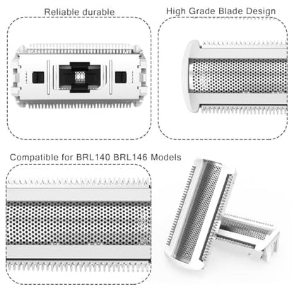 Replacement Shaver Head Foil Blade, Stainless Steel Electric Razor Replacement Head for Women, Compatible with BRL140 BRL146 Models, Wet Dry Trimmer Head for Face and Body Hair Removal
