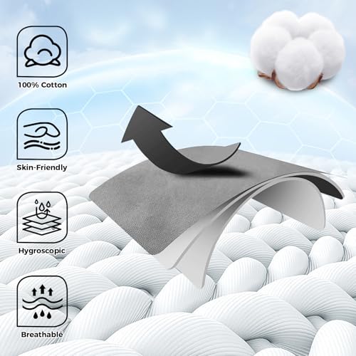 Donfri Touchscreen Cotton Moisturizing Gloves - 6 Pairs, Black, L - size: Large-Black