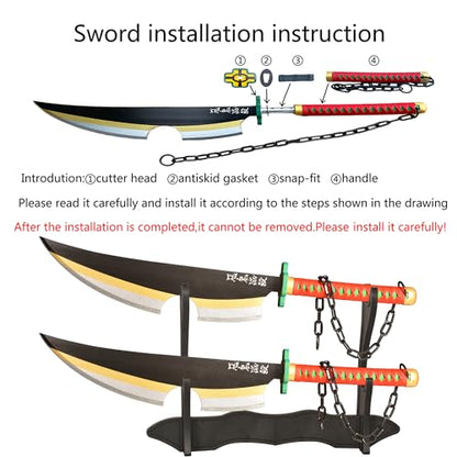 SV Anime Demon Sword Katana 41 Inch Decorative Collectible Gift Cosplay Sword,Various Styles Available - size: 30.9 in-Pack of 2 Uzui Tengen